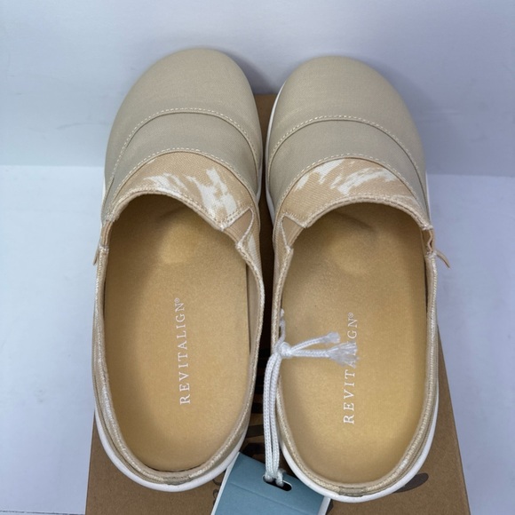 Revitalign Waco Shoe Co Orthotic Almond Cream Mules Siesta Nuevo Size 6B Women's - Picture 3 of 5